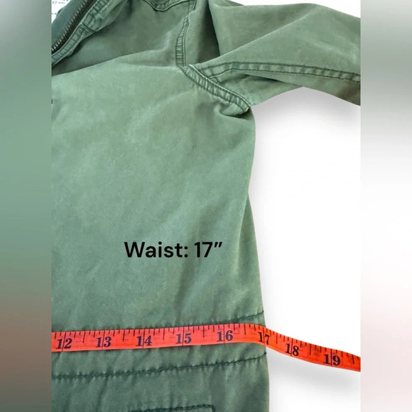 Madewell Cotton Full Zip Green Cargo Military Utility Jacket Size Small EUC - Picture 7 of 9